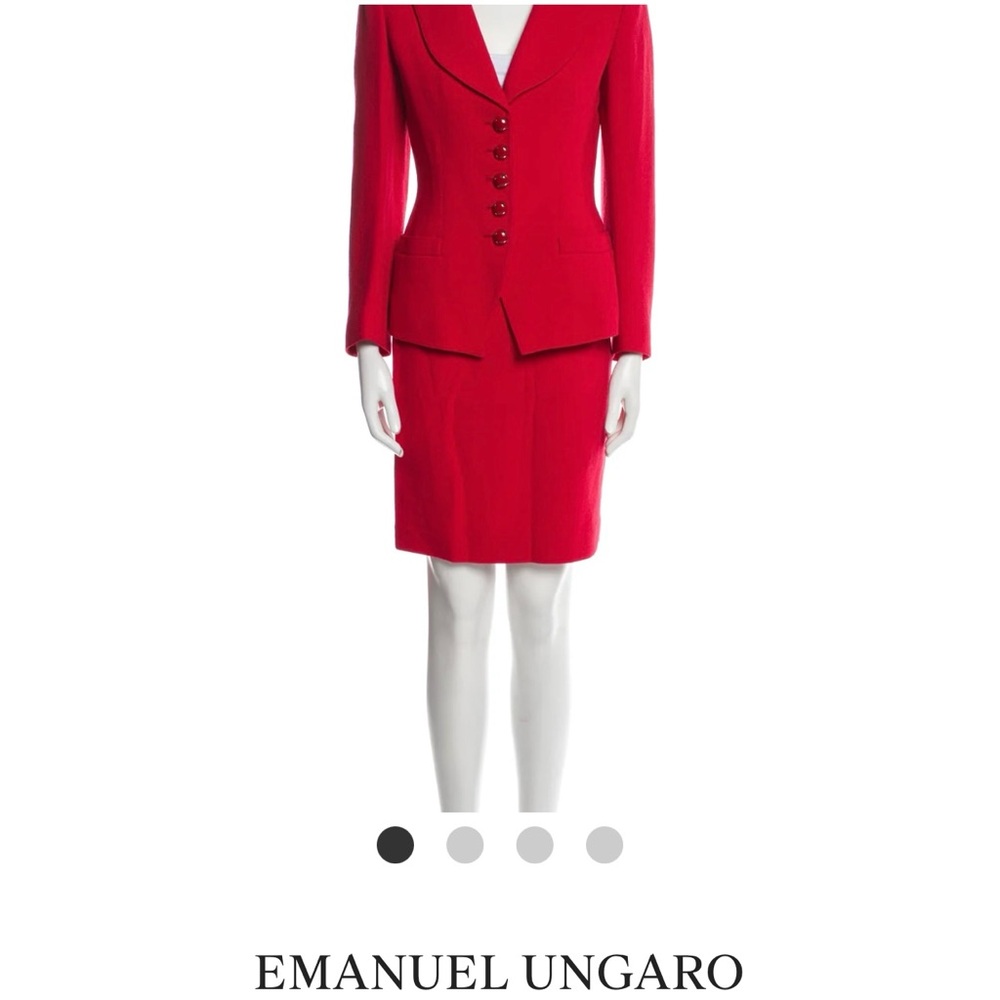 Emanuel Ungaro Red Wool/Silk Blend Pencil Skirt - Size 2